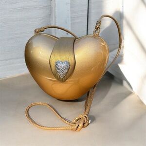 Timmy Woods Beverly Hills Heart-Shaped Swarovski Crystal Embellished Evening Bag